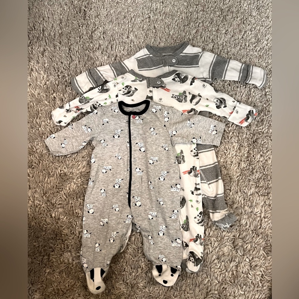 Lot of three 0-3 months pajamas
